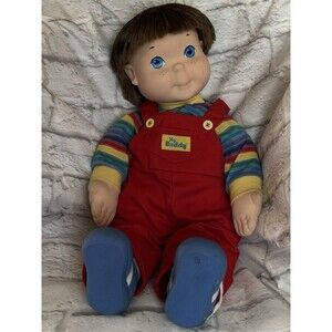 Vintage 1980s My Buddy Doll Plush Hasbro Red Overalls Blue Eyes